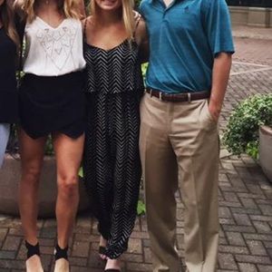 Lush Black and White Jumpsuit Size Small